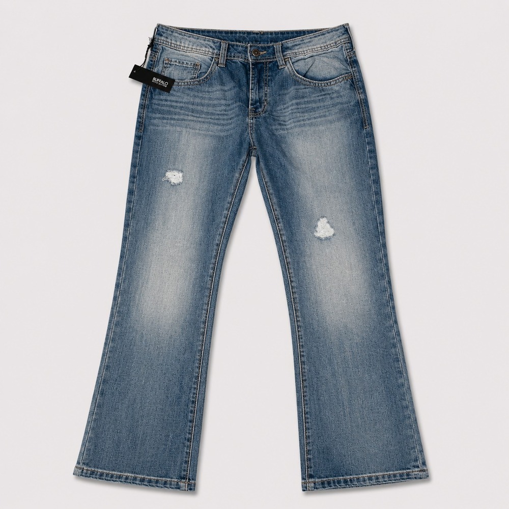 Buffalo David Bitton King Basic Slim Boot Distressed Jeans Mens 34x30 NWT